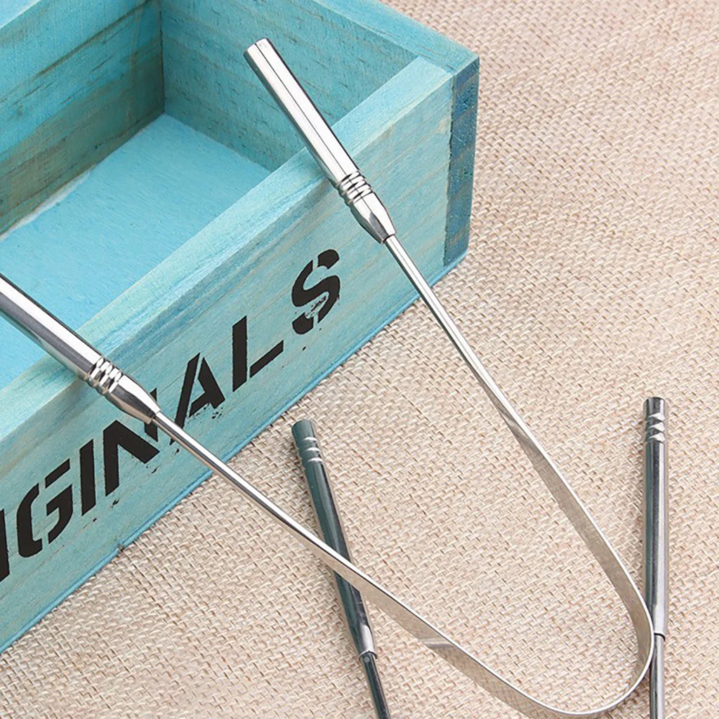 Stainless steel tongue scraper