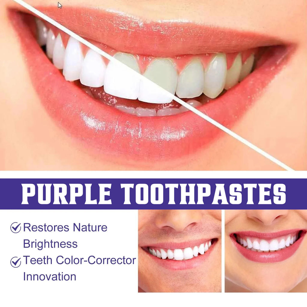 Purple Whitening Toothpaste for Oral Enamel Clean Care