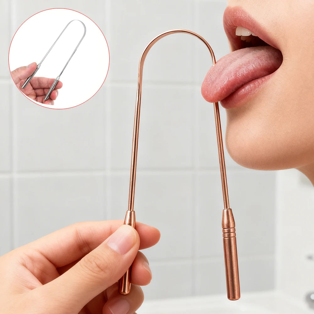Stainless steel tongue scraper